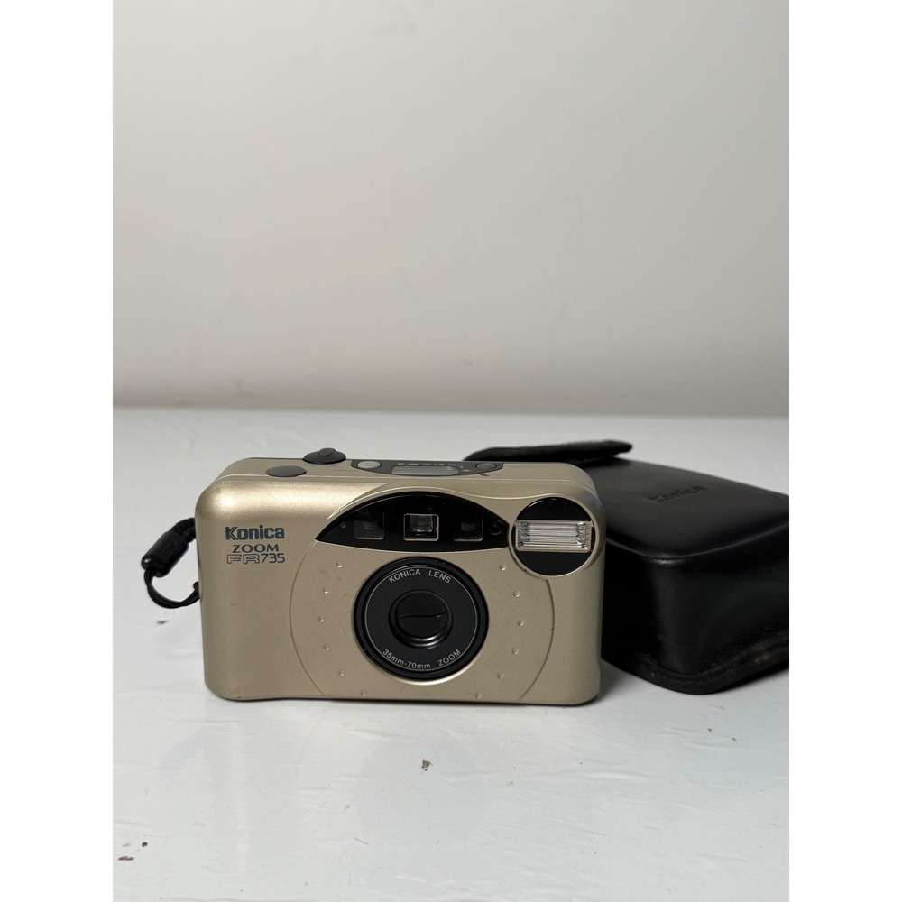 Konica Zoom FR735 35mm Point & Shoot Film Camera w/ Case and Strap
